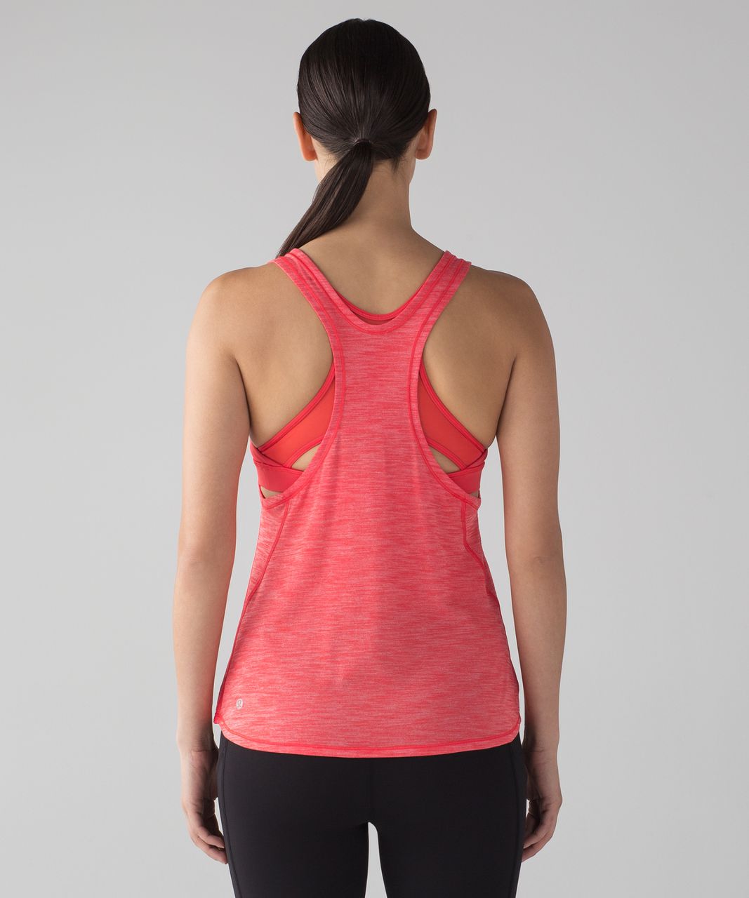 Lululemon Glide and Stride Bra Tank Top Heathered Black Gray 6