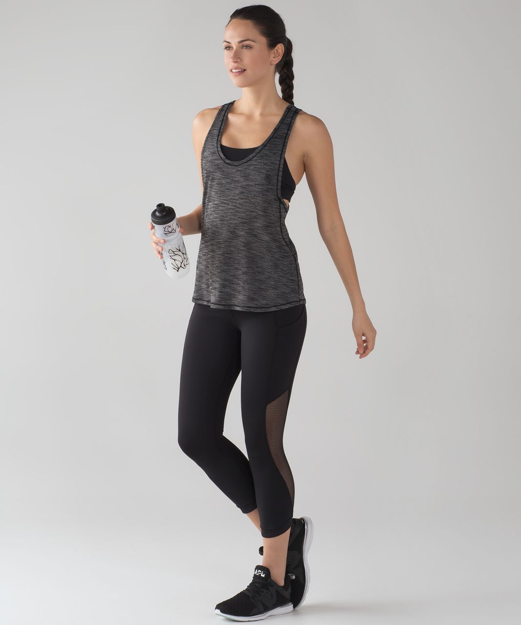 Lululemon Glide and Stride Tank - Heathered Black / Black