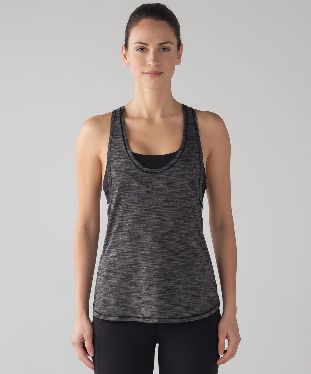 Lululemon Glide and Stride Tank - Heathered Black / Black