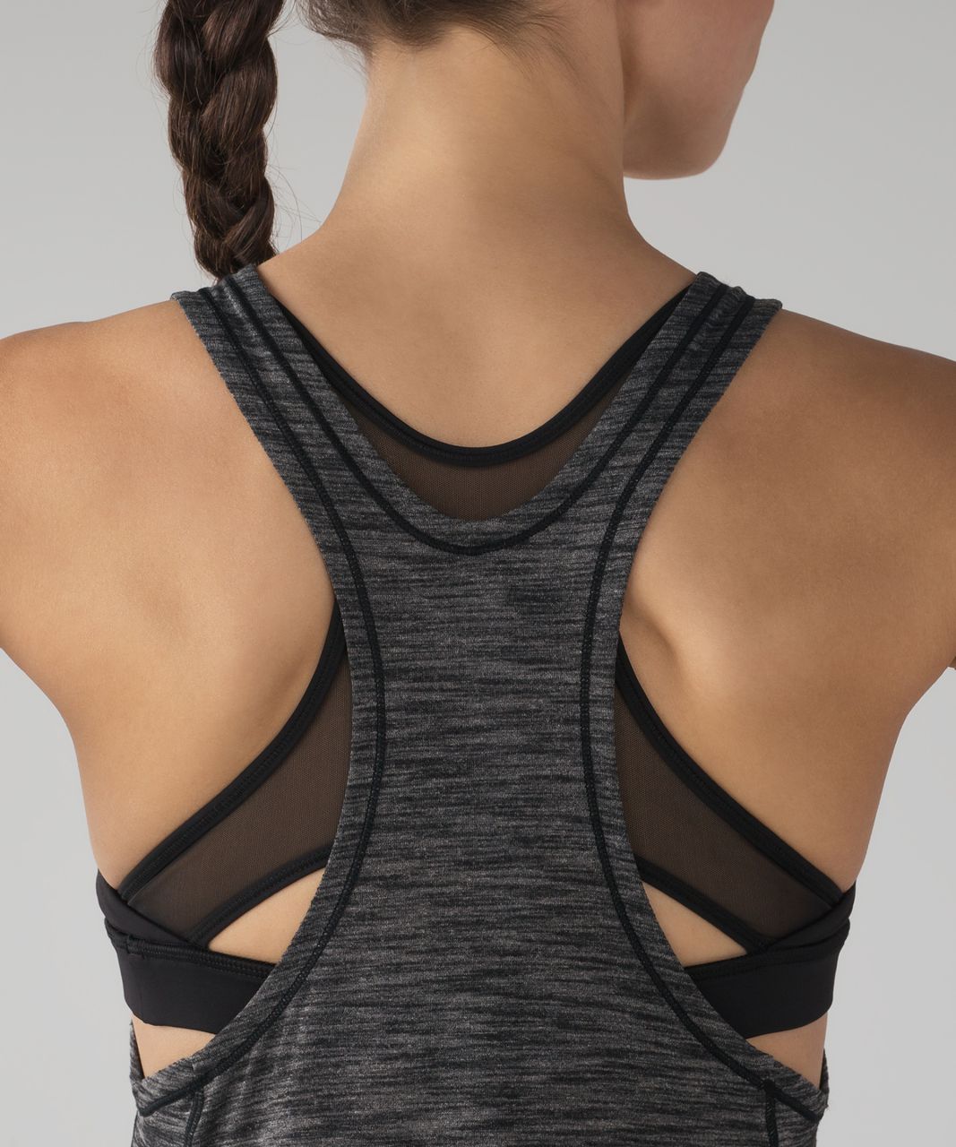 Lululemon Glide and Stride Tank - Heathered Black / Black - lulu fanatics