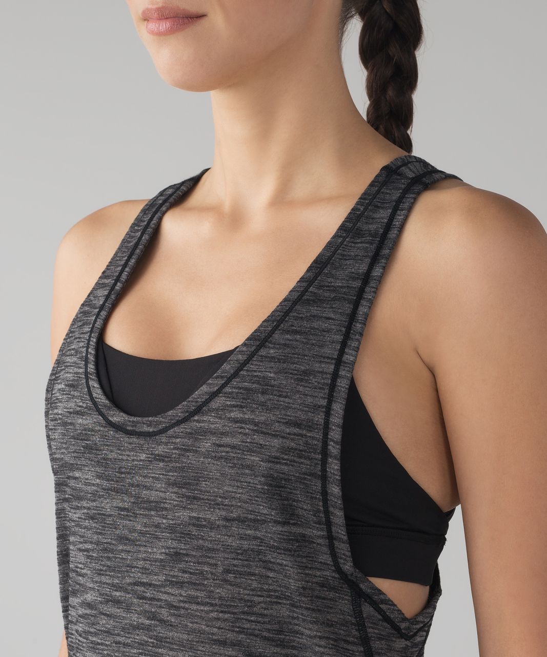 Lululemon Glide & Stride Tank Top w/ Built In Sports Bra Gray Size