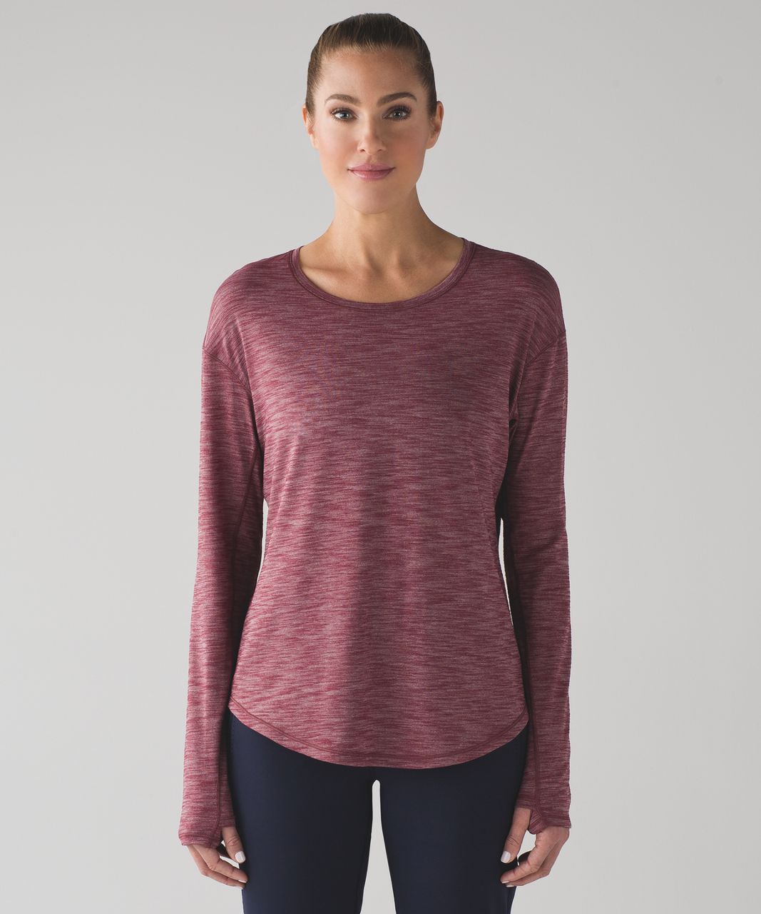 Lululemon Lost In Pace Long Sleeve - Heathered Deep Rouge