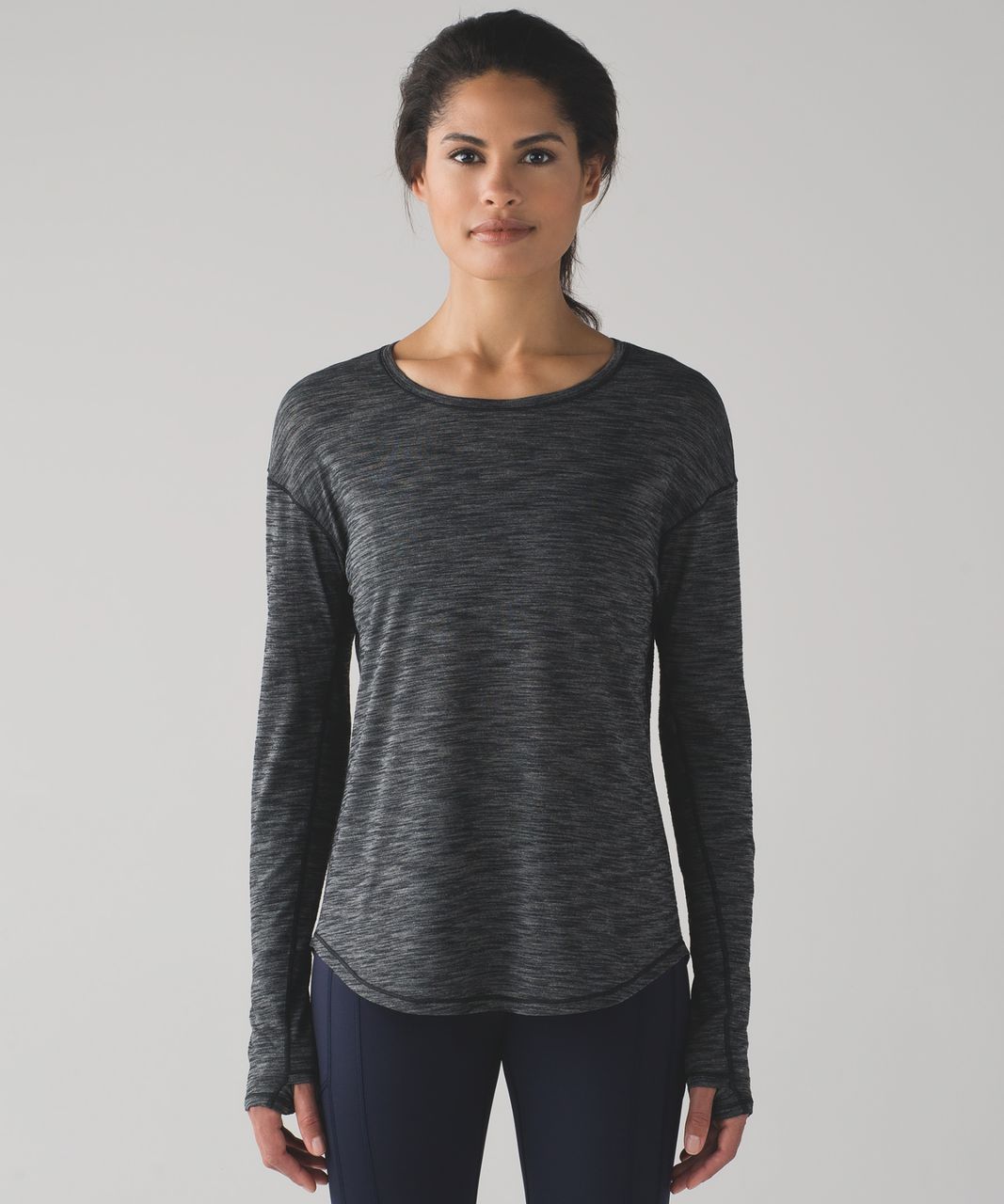 Lululemon Lost In Pace Long Sleeve - Heathered Black (First Release)