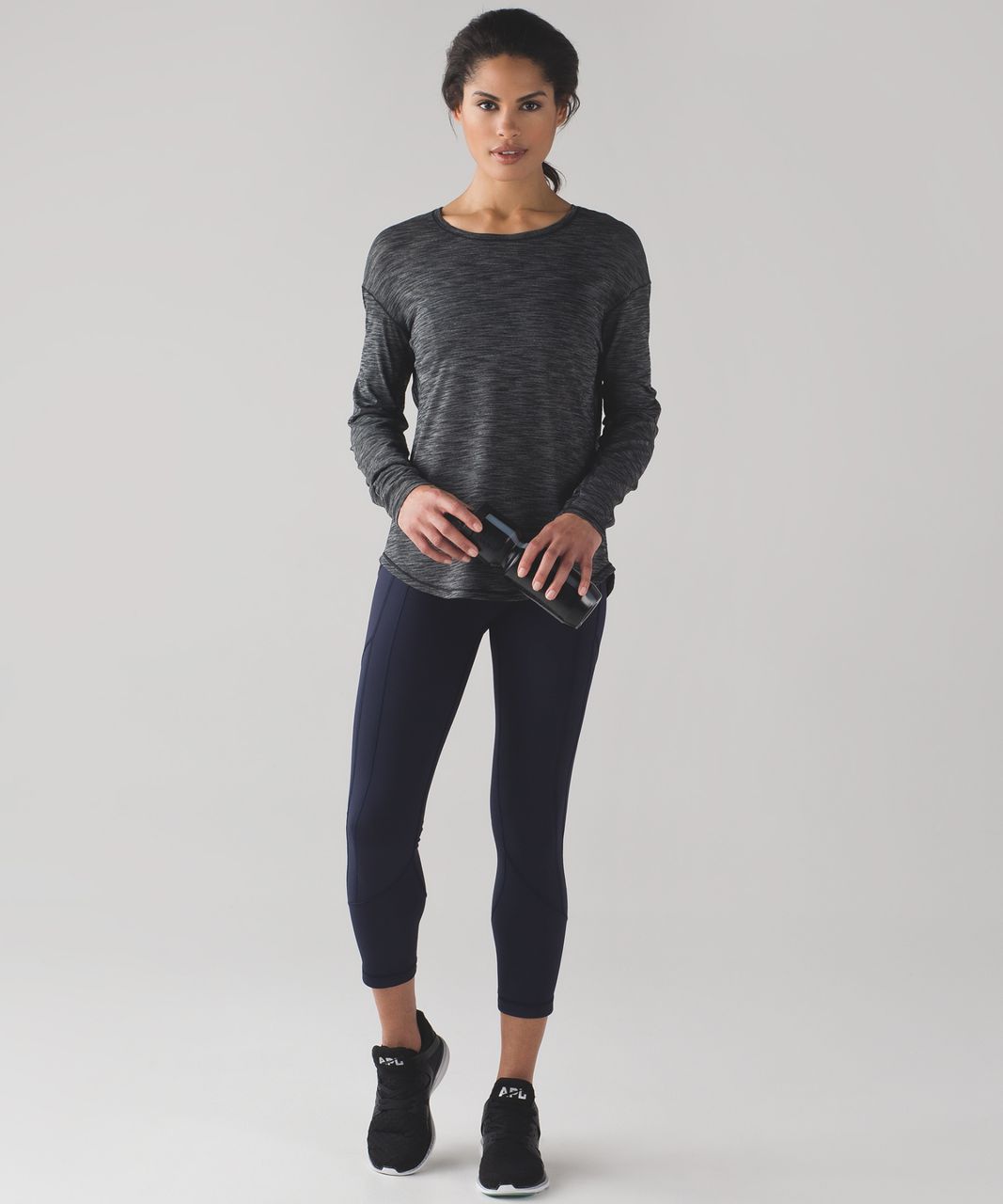 Lululemon Lost In Pace Long Sleeve - Heathered Black (First Release)