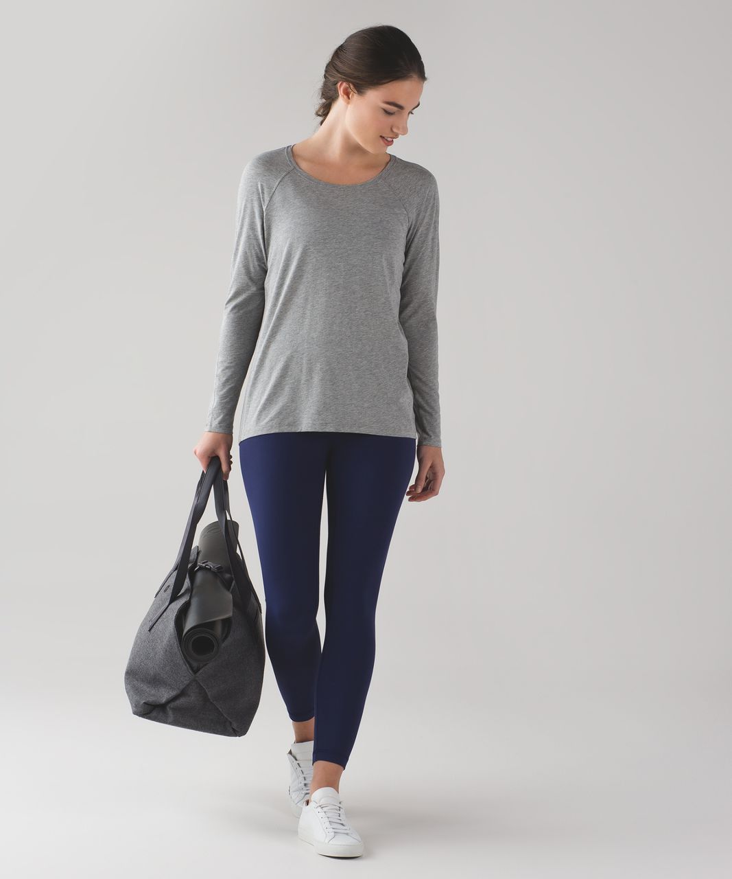 Lululemon Emerald Long Sleeve - Heathered Medium Grey - lulu fanatics