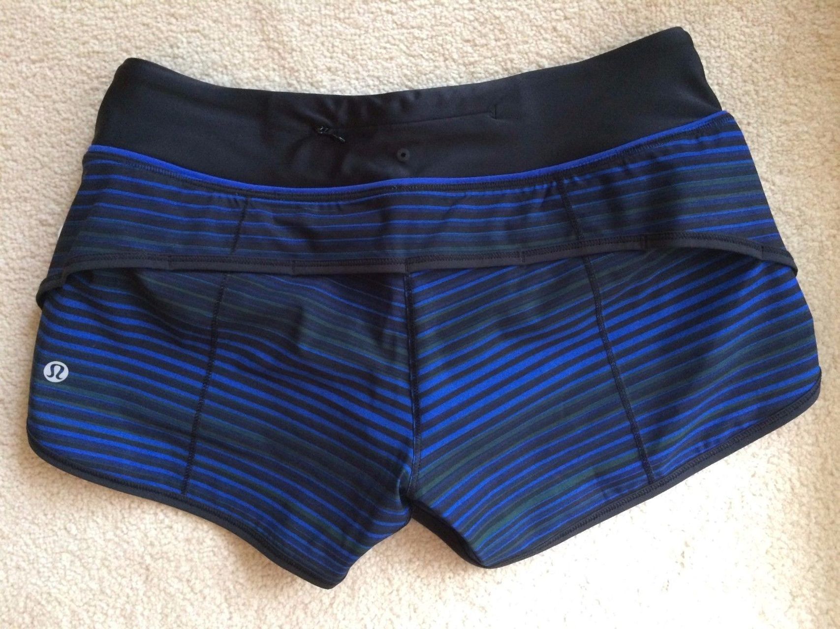 Lululemon Speed Short *H2O - Twisted Dune Harbor Blue Black / Harbor Blue