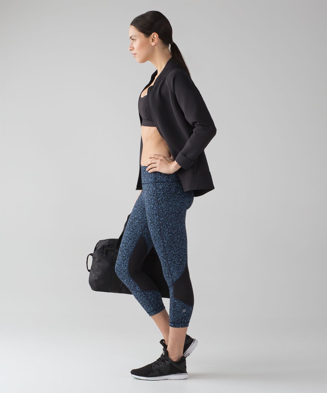 Lululemon Pace Rival Crop (22") - Daisy Dust Illuminight Black / Black