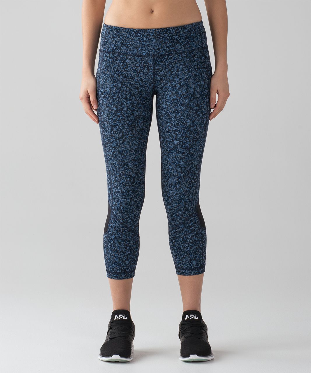 Lululemon Pace Rival Crop (22") - Daisy Dust Illuminight Black / Black