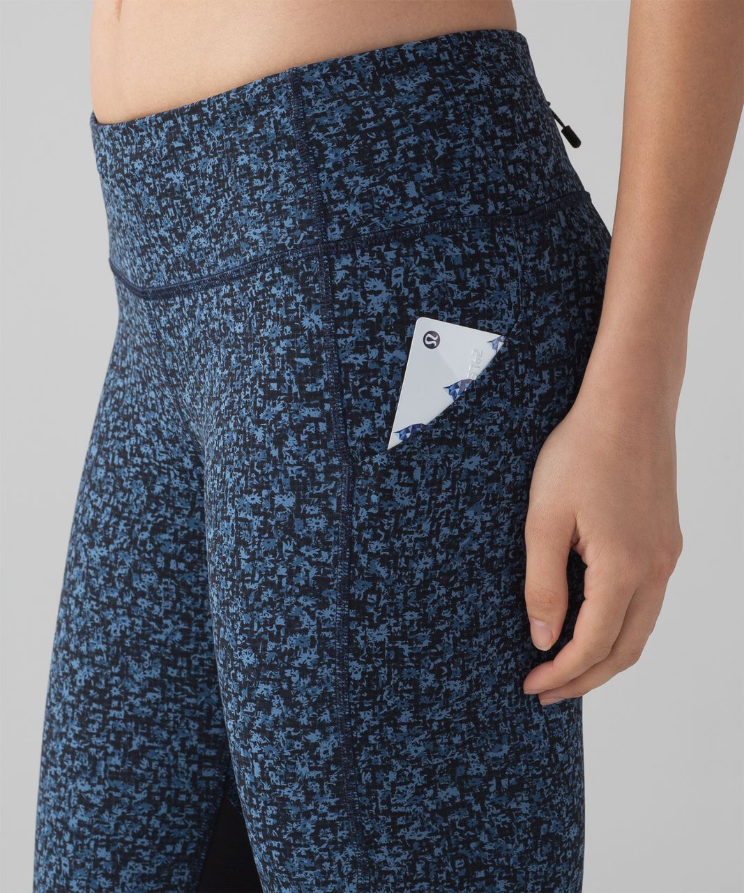 Lululemon Pace Rival Crop (22") - Daisy Dust Illuminight Black / Black