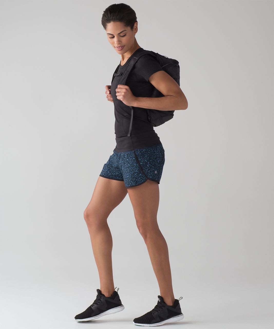 Lululemon Run Times Short (4-way Stretch 4 ) - Daisy Dust Illuminight Black  / Black - lulu fanatics