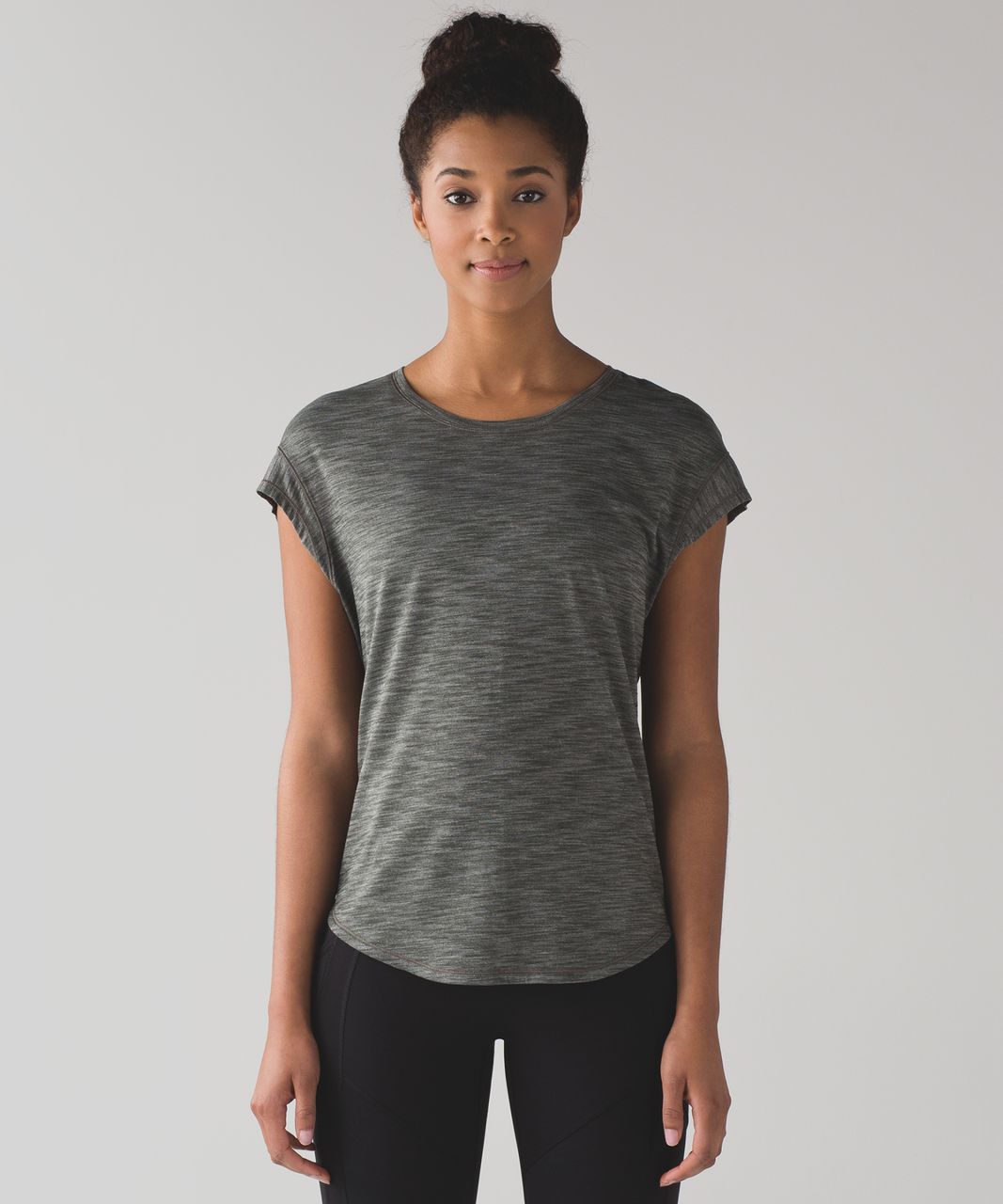 Lululemon Lost In Pace Short Sleeve - Heathered Dark Olive