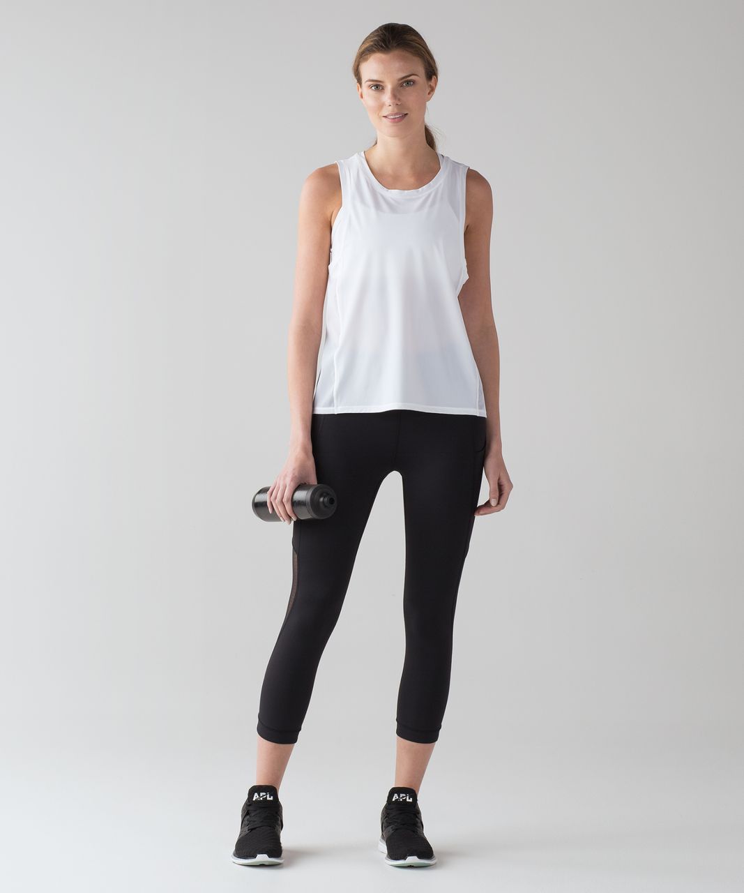 Lululemon Sole Training 7/8 Tight - Daisy Dust Alpine White Black