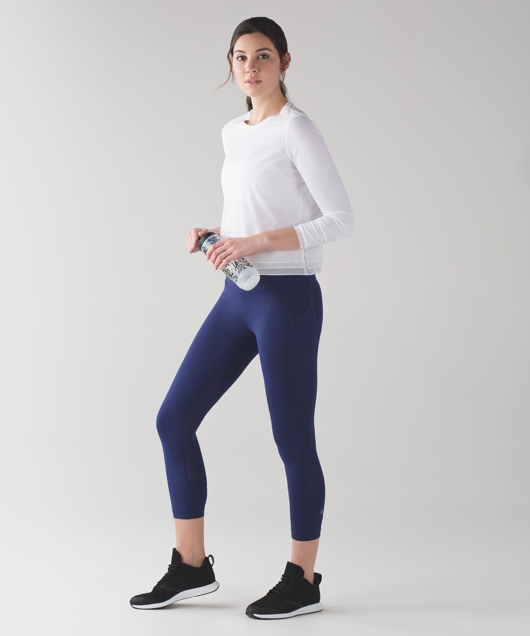 Lululemon Sole Training 7/8 Tight - Daisy Dust Alpine White Black / Black -  lulu fanatics