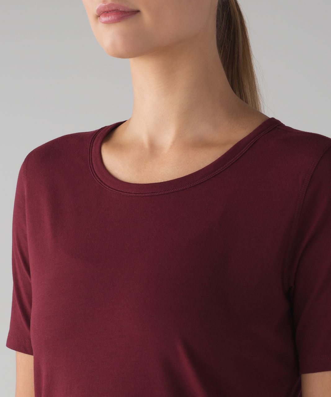 Lululemon Love Crew Tee Pima Cotton Size 2 Dark Red DKRD 25298.