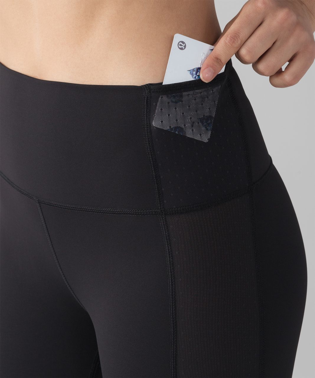 LKNW Lululemon Polka Dot Mesh Panel Black Pockets Leggings- size 6 