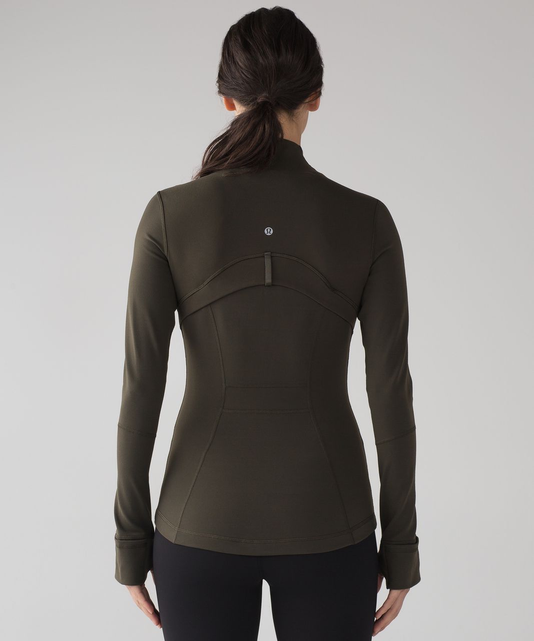 Lululemon In Stride Women's 6 Dark Olive Long Sleeve Zip Up Jacket Active