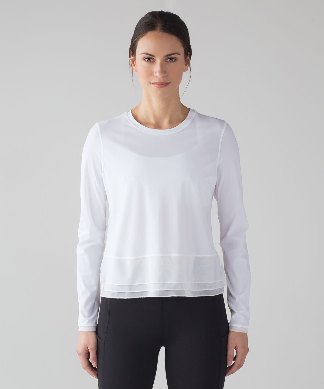 Lululemon Ebb to Street Waist-Length Long Sleeve Shirt - White - lulu  fanatics