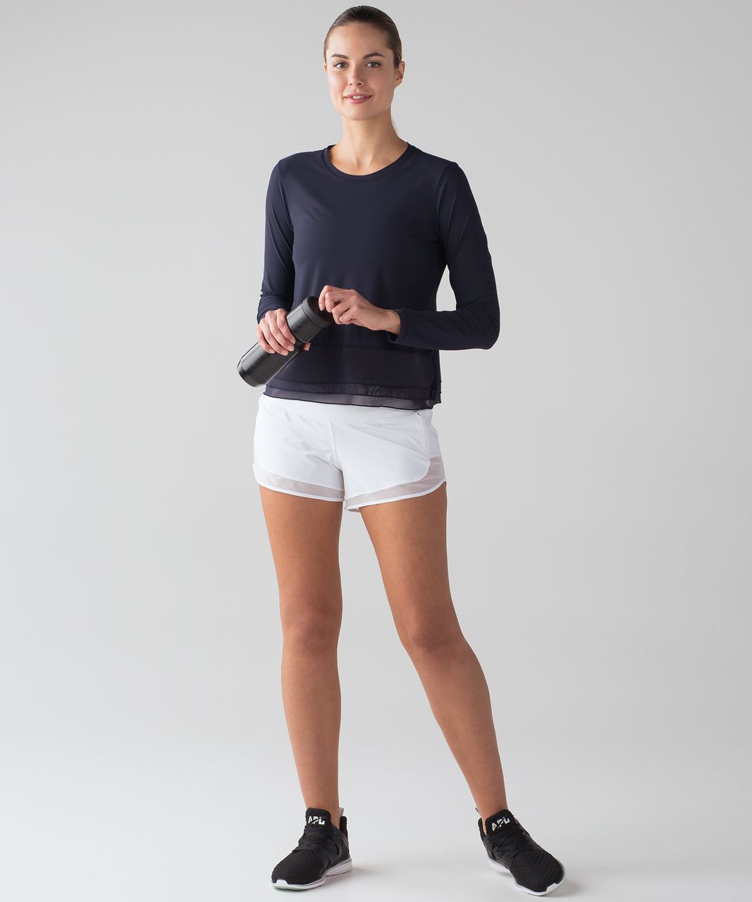 Lululemon Sole Training 7/8 Tight - Daisy Dust Alpine White Black