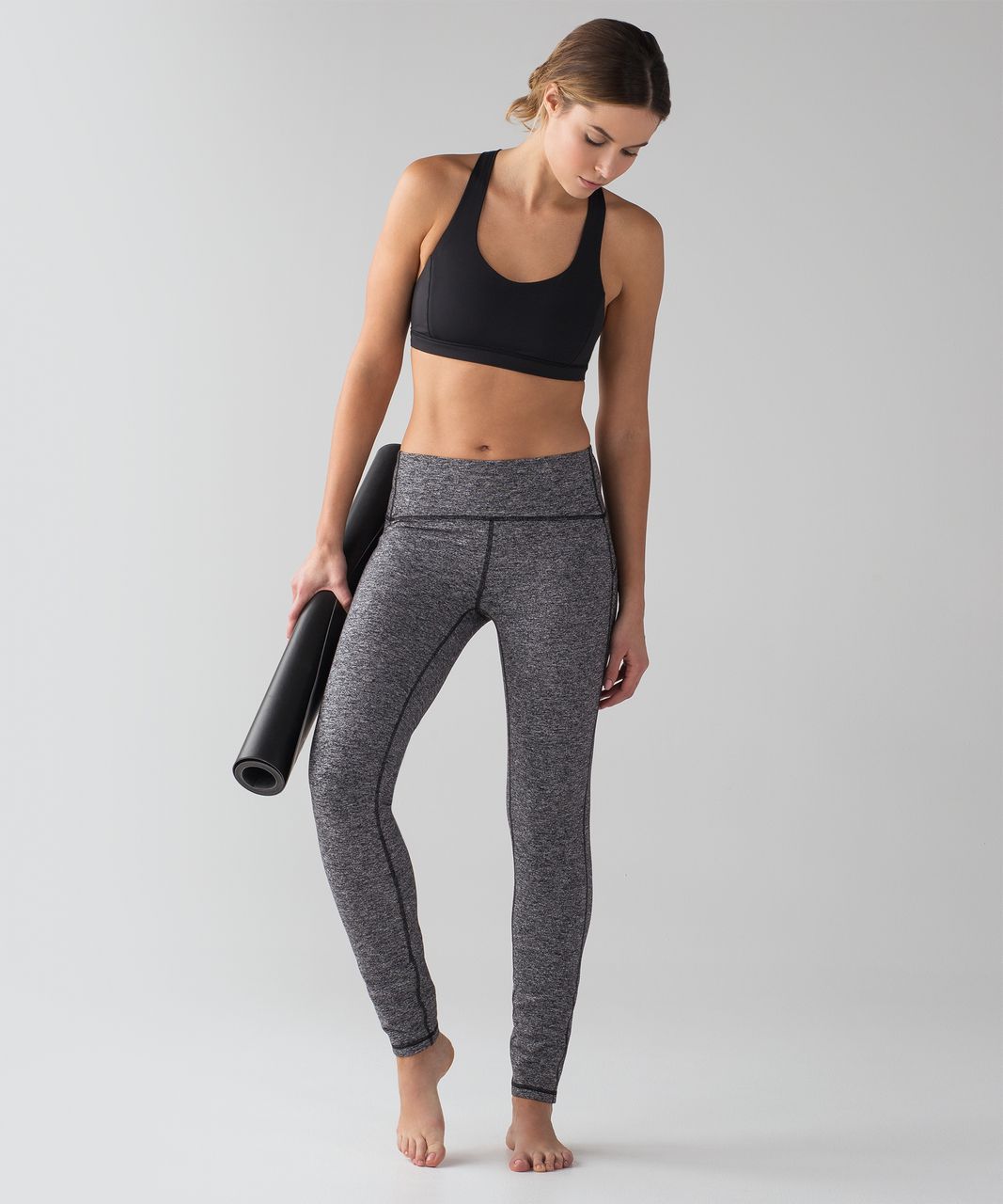 Lululemon Out To Lunge Untight Tight - Heathered Black