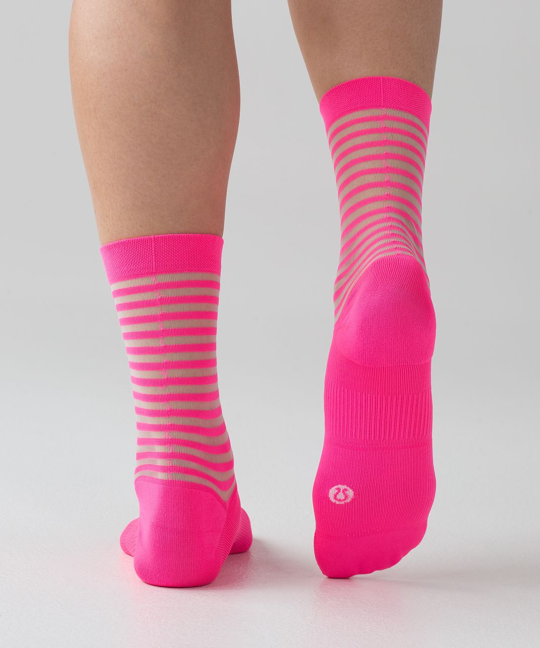 Lululemon Light On Your Toes Sock - Neon Pink / Transparent / Alpine White