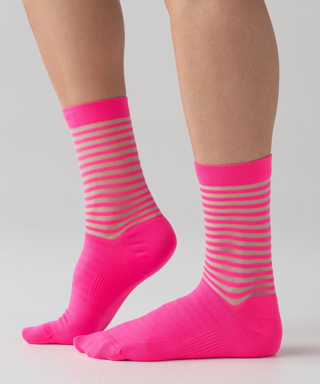 Lululemon Light On Your Toes Sock - Neon Pink / Transparent / Alpine White