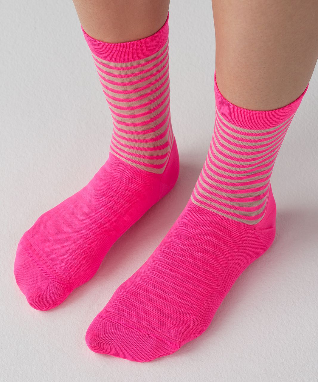 Lululemon Light On Your Toes Sock - Neon Pink / Transparent / Alpine White