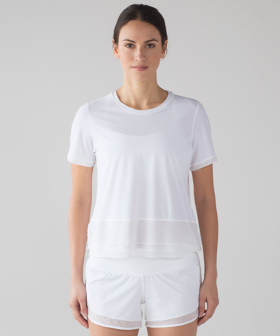 Lululemon Train to Be Short Sleeve Shirt - White / White - lulu fanatics