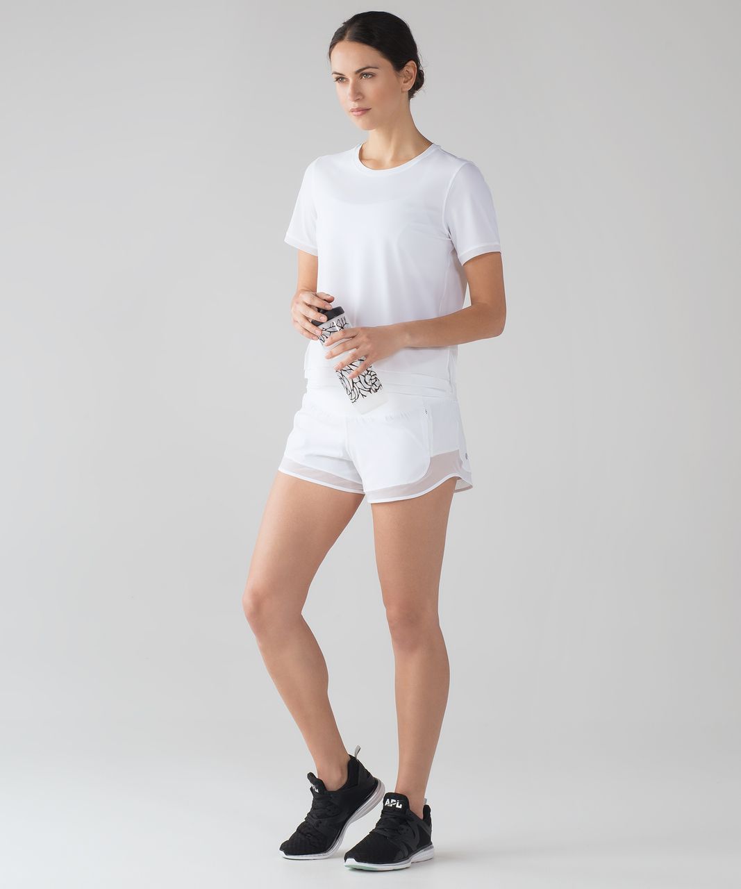 Lululemon Set The Course White Mesh Short Sleeve Top 6