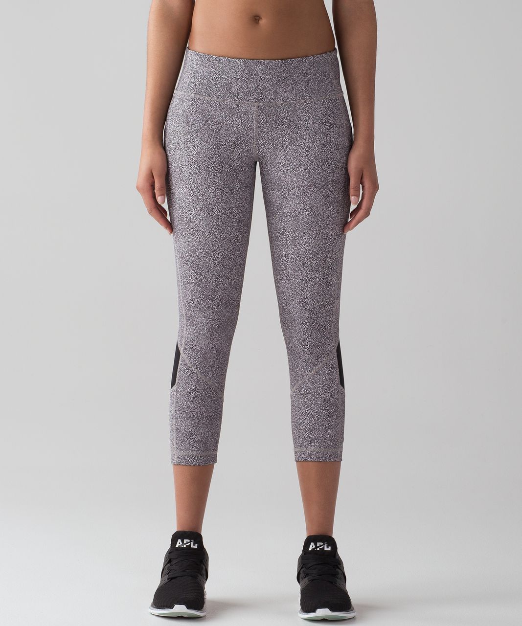 Lululemon Pace Rival Crop Cropped Leggings Paint Splatter White