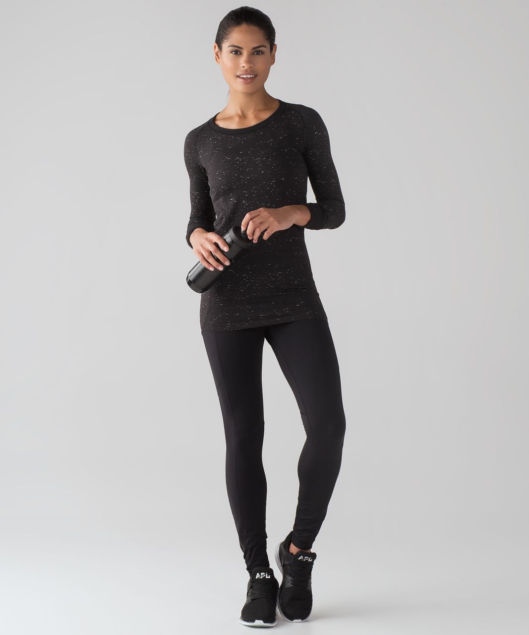 Lululemon Swiftly Tech Long Sleeve Crew - Black / White (3/2017 release)