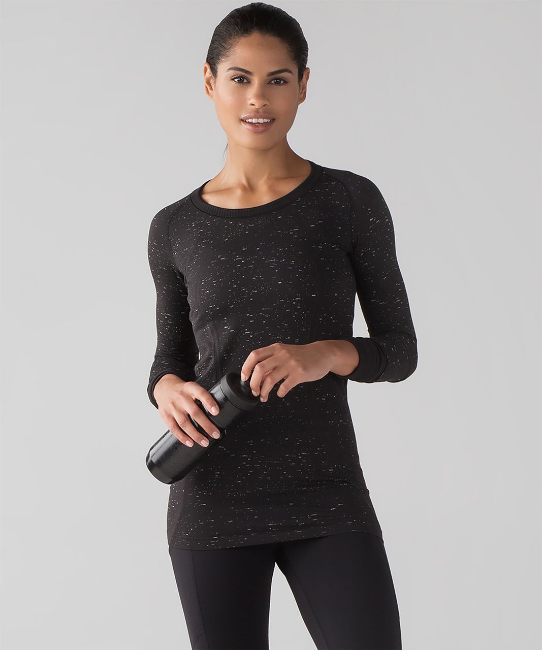 Lululemon Swiftly Tech Long Sleeve Crew - Black / White (3/2017 release)