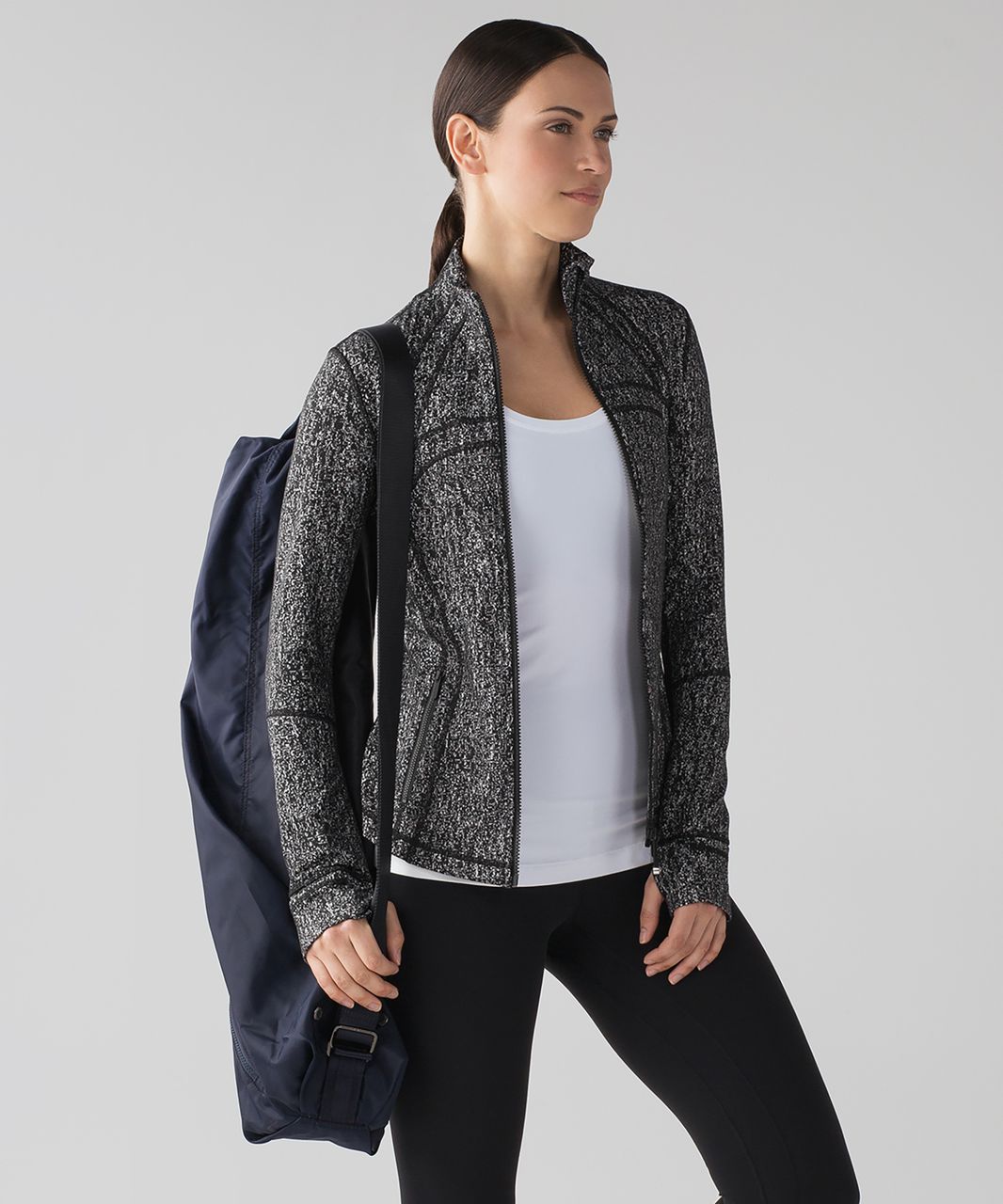 Lululemon Define Jacket - Running Luon Suited Jacquard Black White