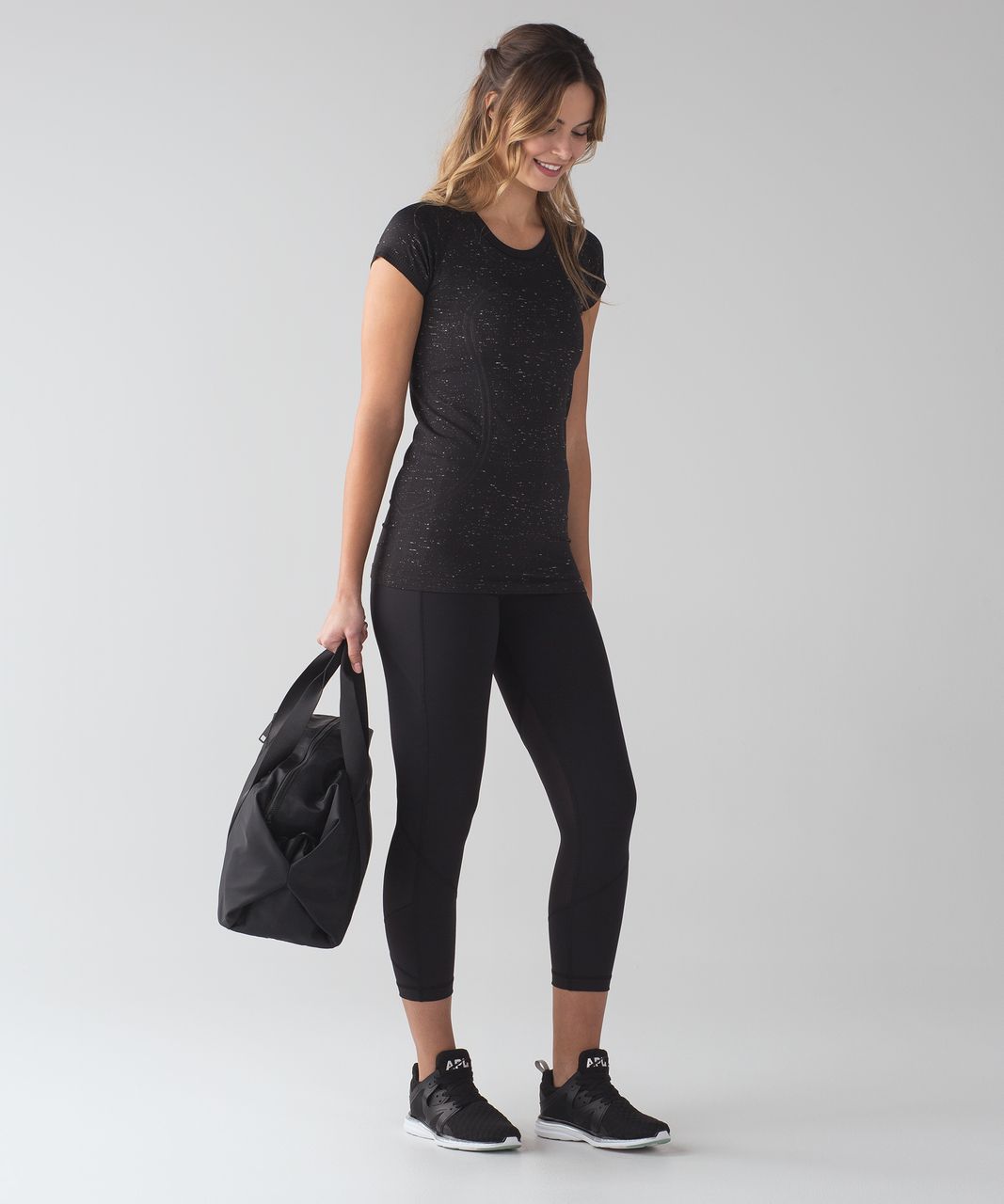 Lululemon Swiftly Tech Short Sleeve Crew - Black / White (03/2017 release)