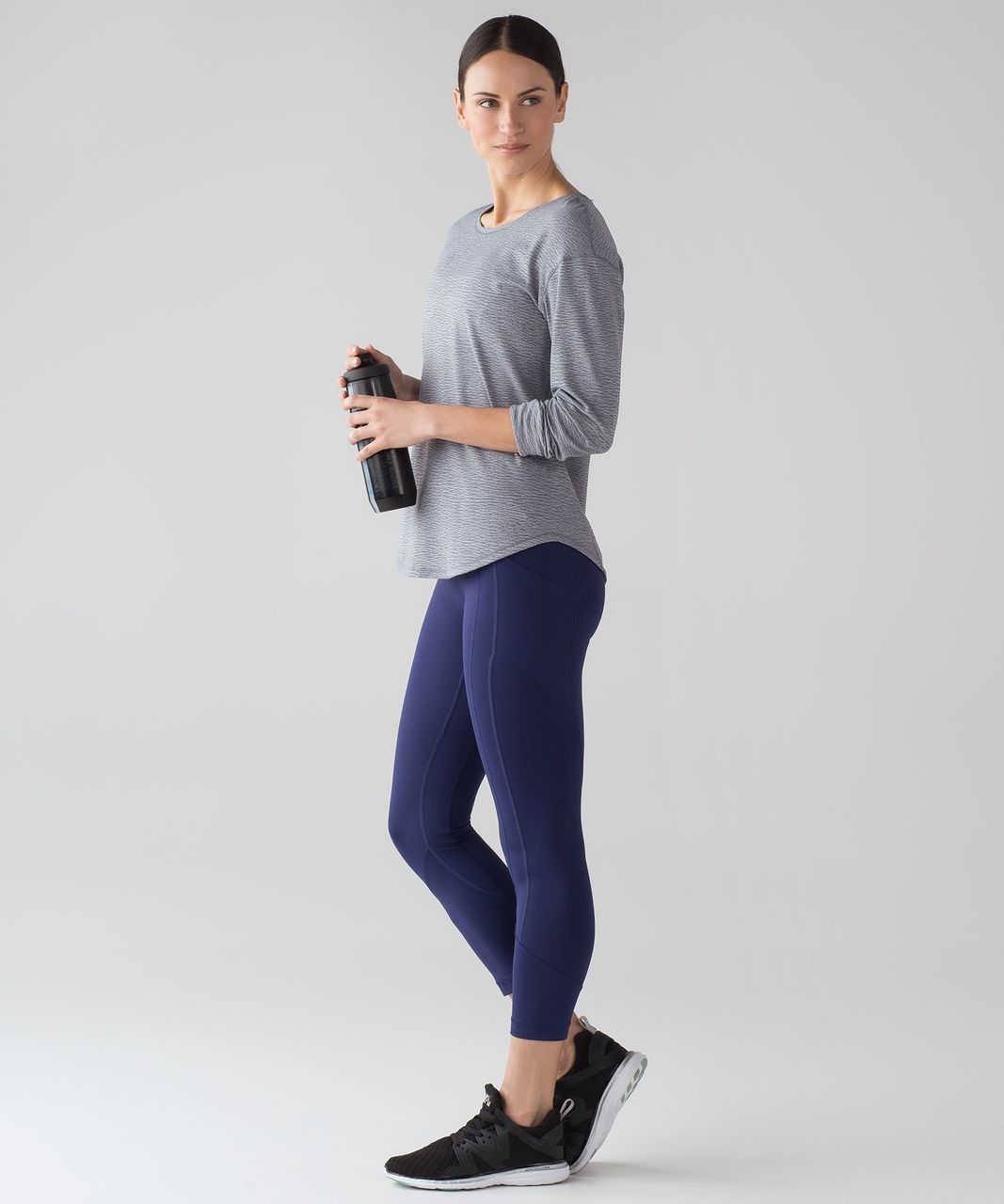 Lululemon Lost In Pace Long Sleeve - Sheer Luon Pebble Jacquard V2 Arctic Grey Ice Grey