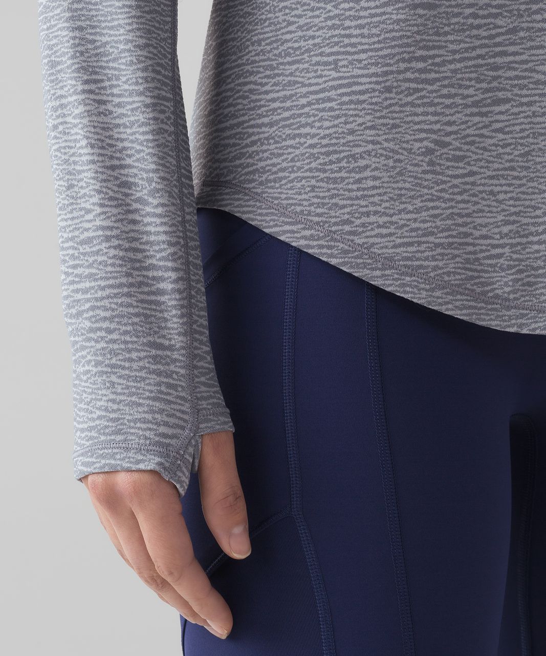 Lululemon Lost In Pace Long Sleeve - Sheer Luon Pebble Jacquard V2 Arctic Grey Ice Grey