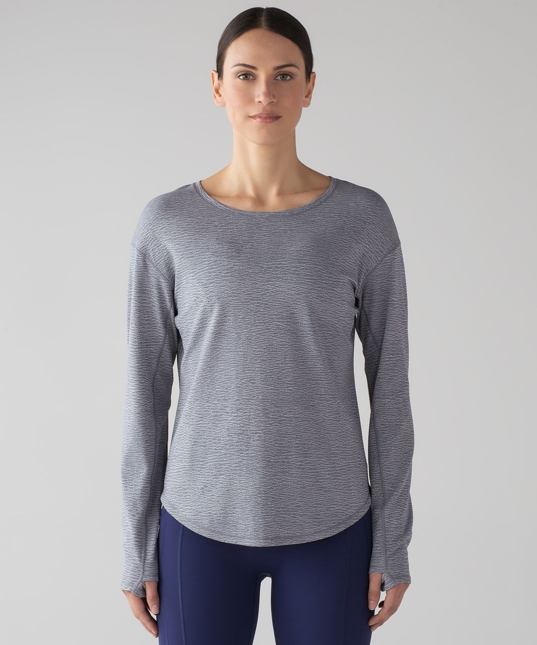 Lululemon Lost In Pace Long Sleeve - Sheer Luon Pebble Jacquard V2 Arctic Grey Ice Grey