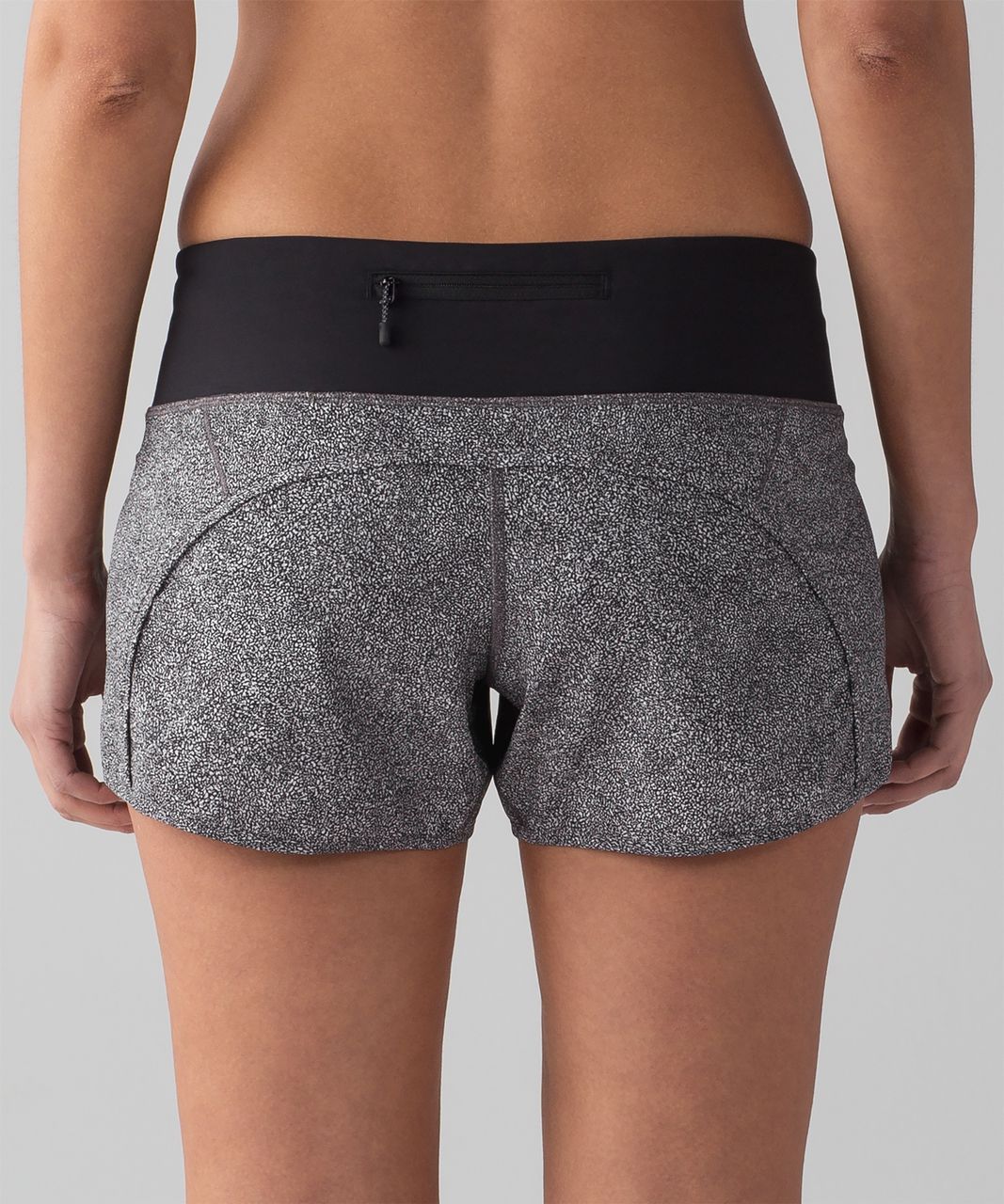 Lululemon Run Times Short (4-way Stretch 4") - Sea Spray Alpine White Dark Chrome / Black