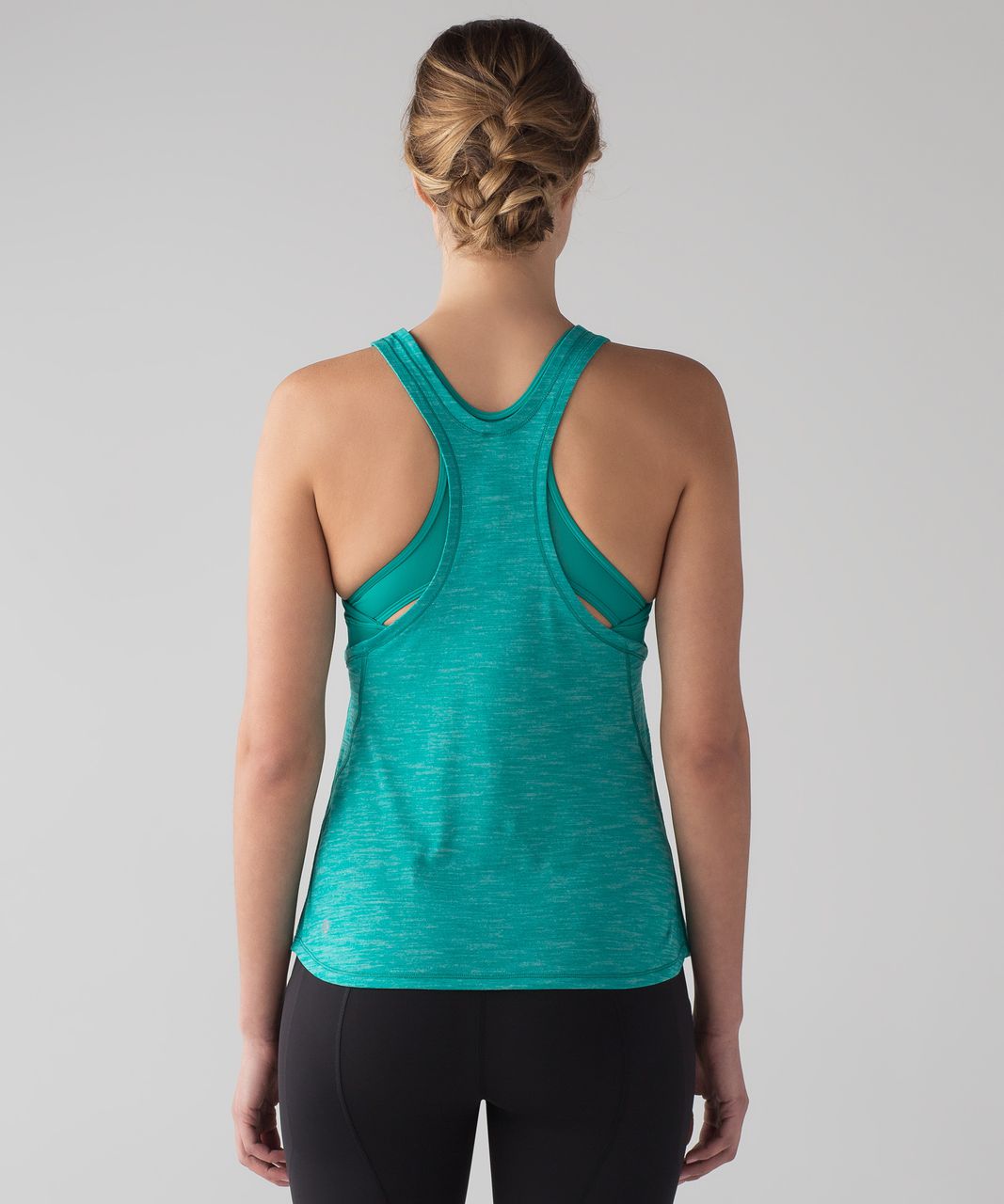 Lululemon Glide and Stride Tank - Heathered Viridian Green / Viridian Green