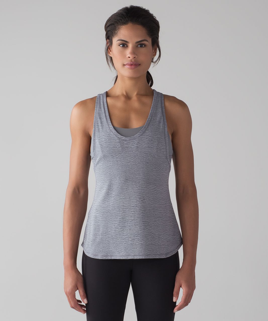 Lululemon Glide and Stride Tank - Sheer Luon Pebble Jacquard V2 Arctic Grey Ice Grey / Arctic Grey