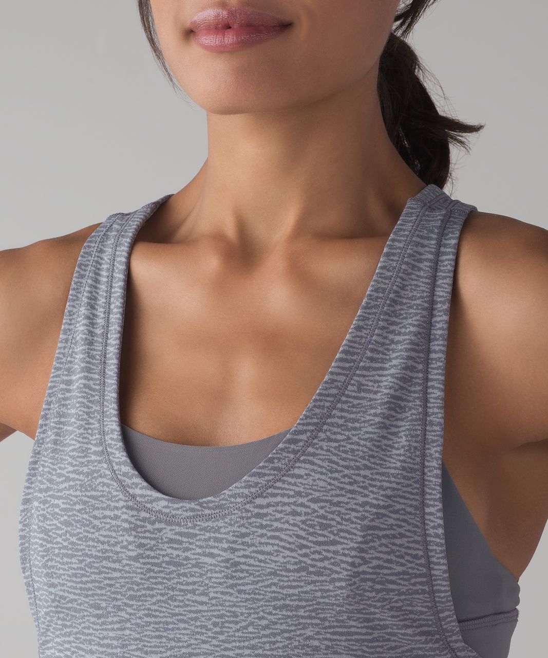 Lululemon Glide & Stride Tank Top w/ Built In Sports Bra Gray Size