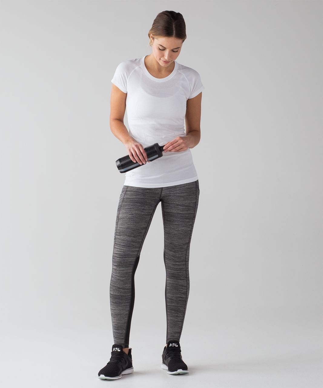 Lululemon Speed Tight V - Bit Point Ice Grey Black / Black