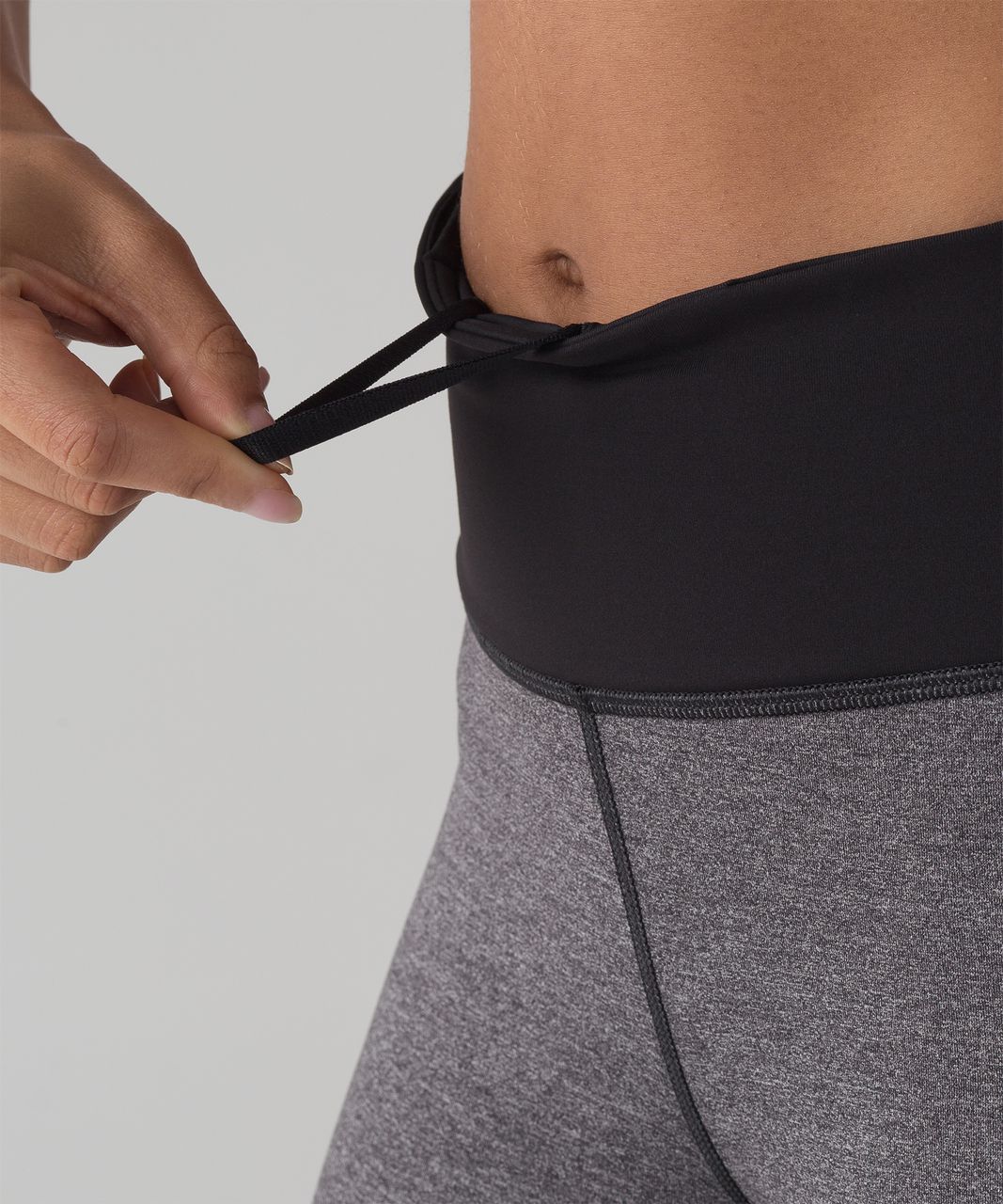 Lululemon Smooth Stride Crop - Heathered Black / Black - lulu fanatics