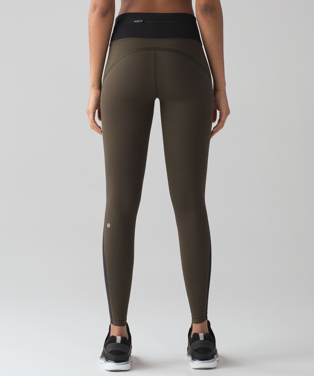 Lululemon Smooth Stride Tight - Dark Olive / Black