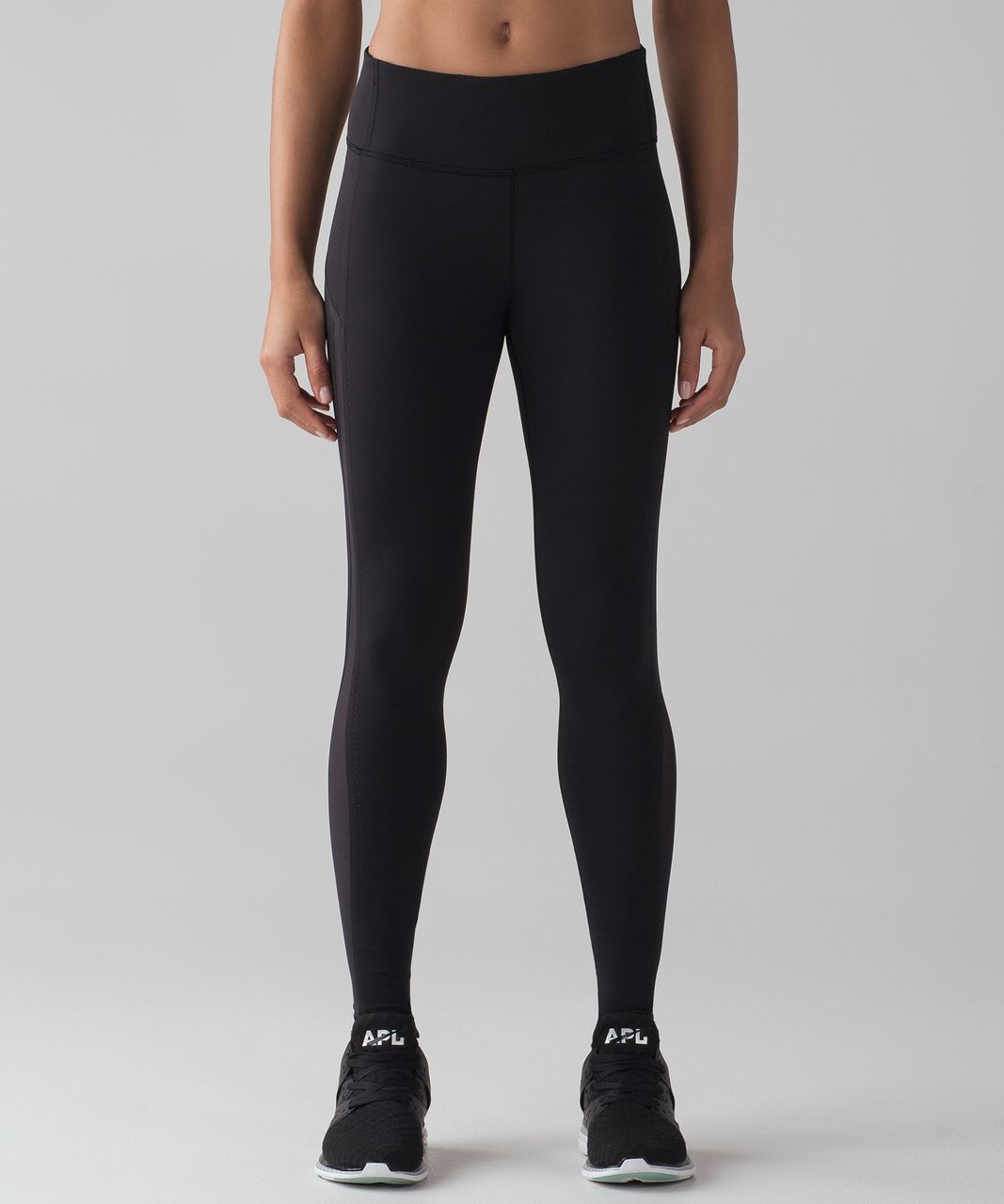 EXCELLENT Lululemon Women's Tight Stuff Tight Black Gray Simply Lace Size 4