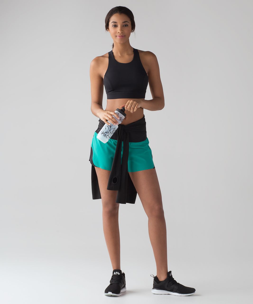 Lululemon Smooth Stride Short - Viridian Green / Black