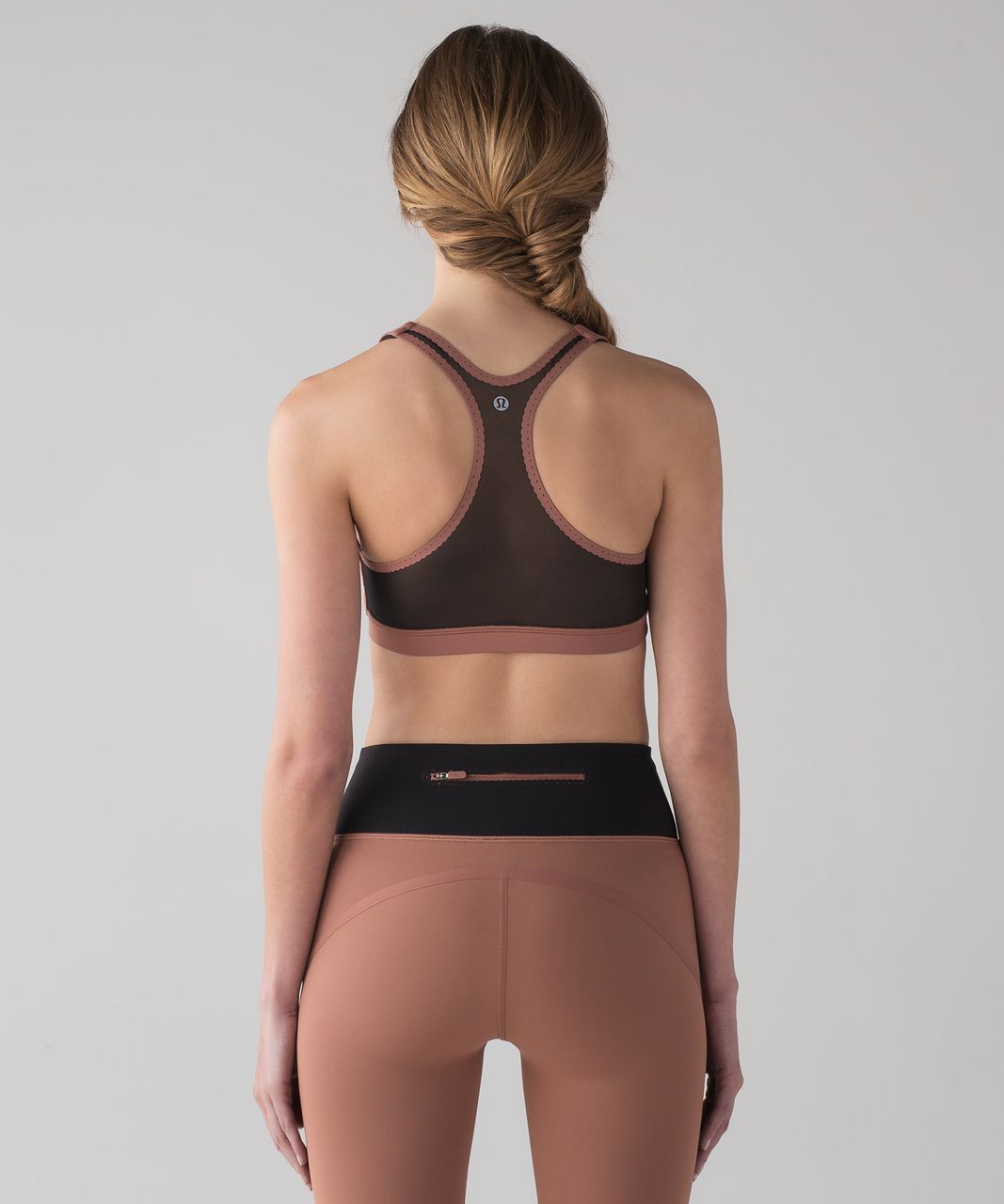 Lululemon Black Smooth Stride Bra Mesh Racerback Yoga Running