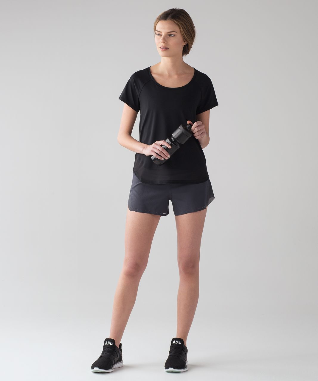 Lululemon Smooth Stride Short Sleeve (UV Protection) - Black