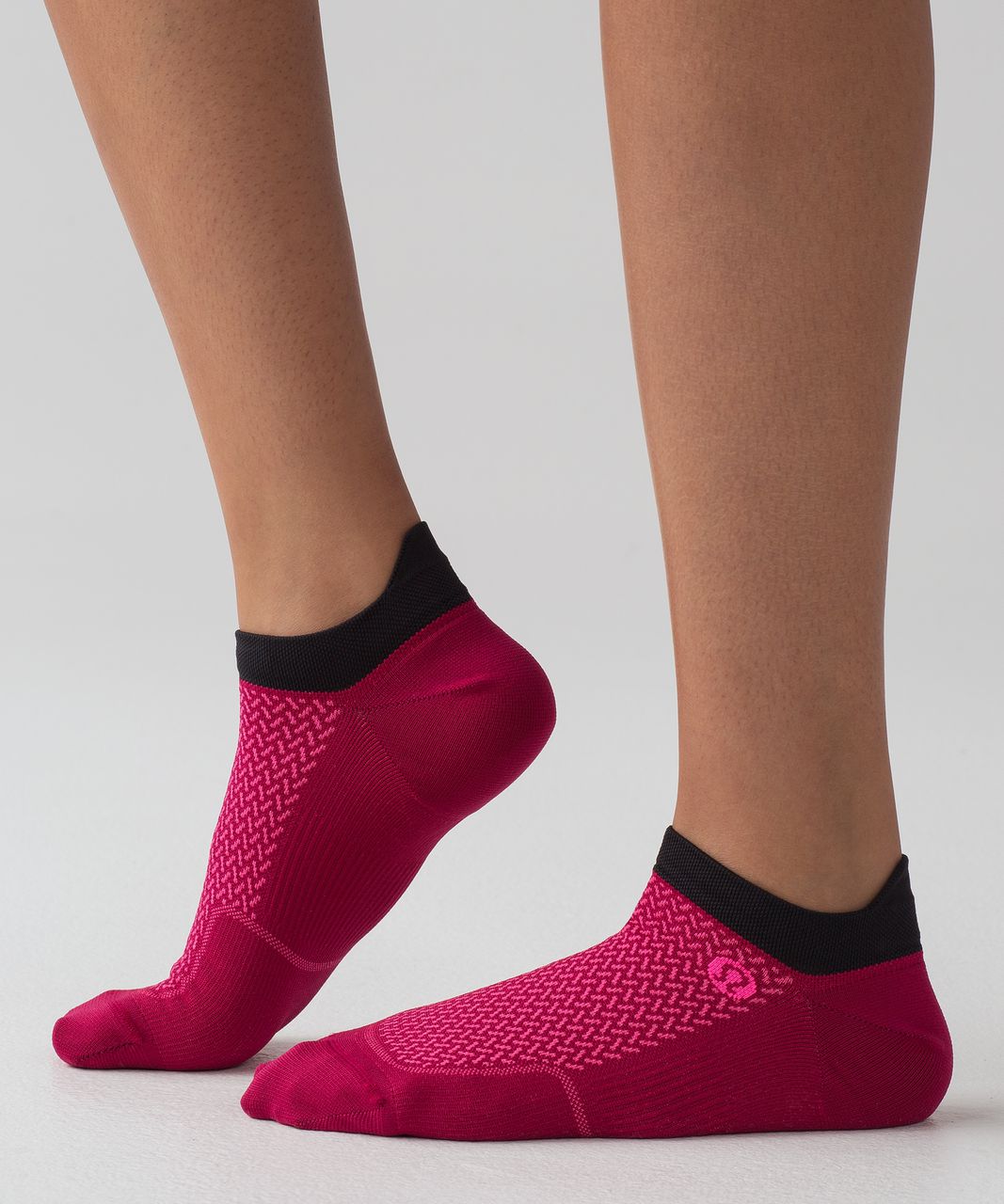 Lululemon Light Speed Sock *Silver - Ruby Red / Neon Pink / Black