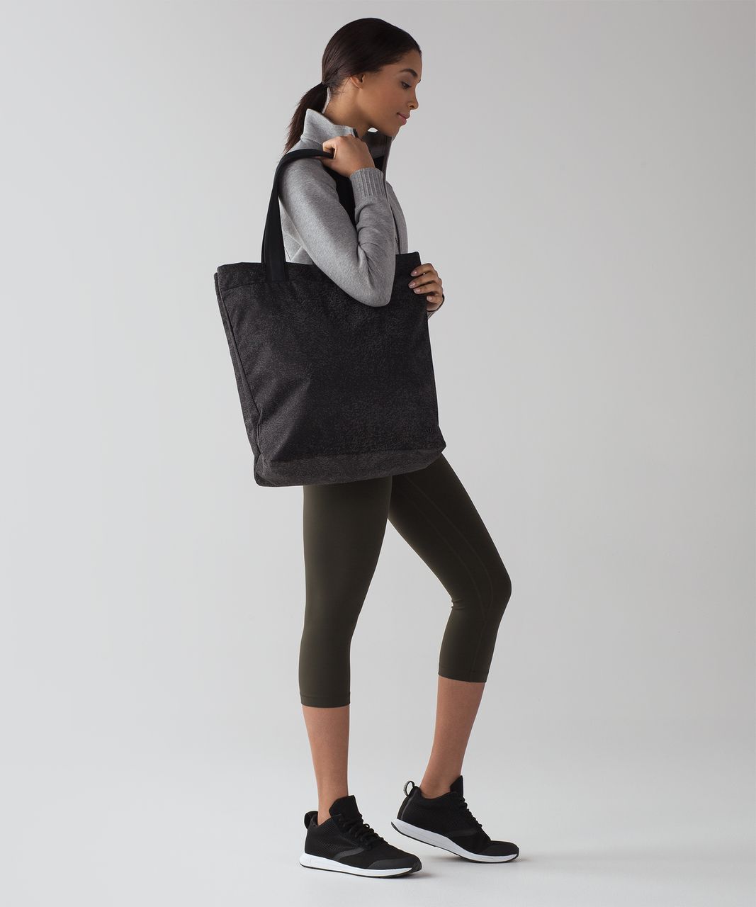 Lululemon Double Up Tote Bag (Reflective) - Glo Wild Black Reflective