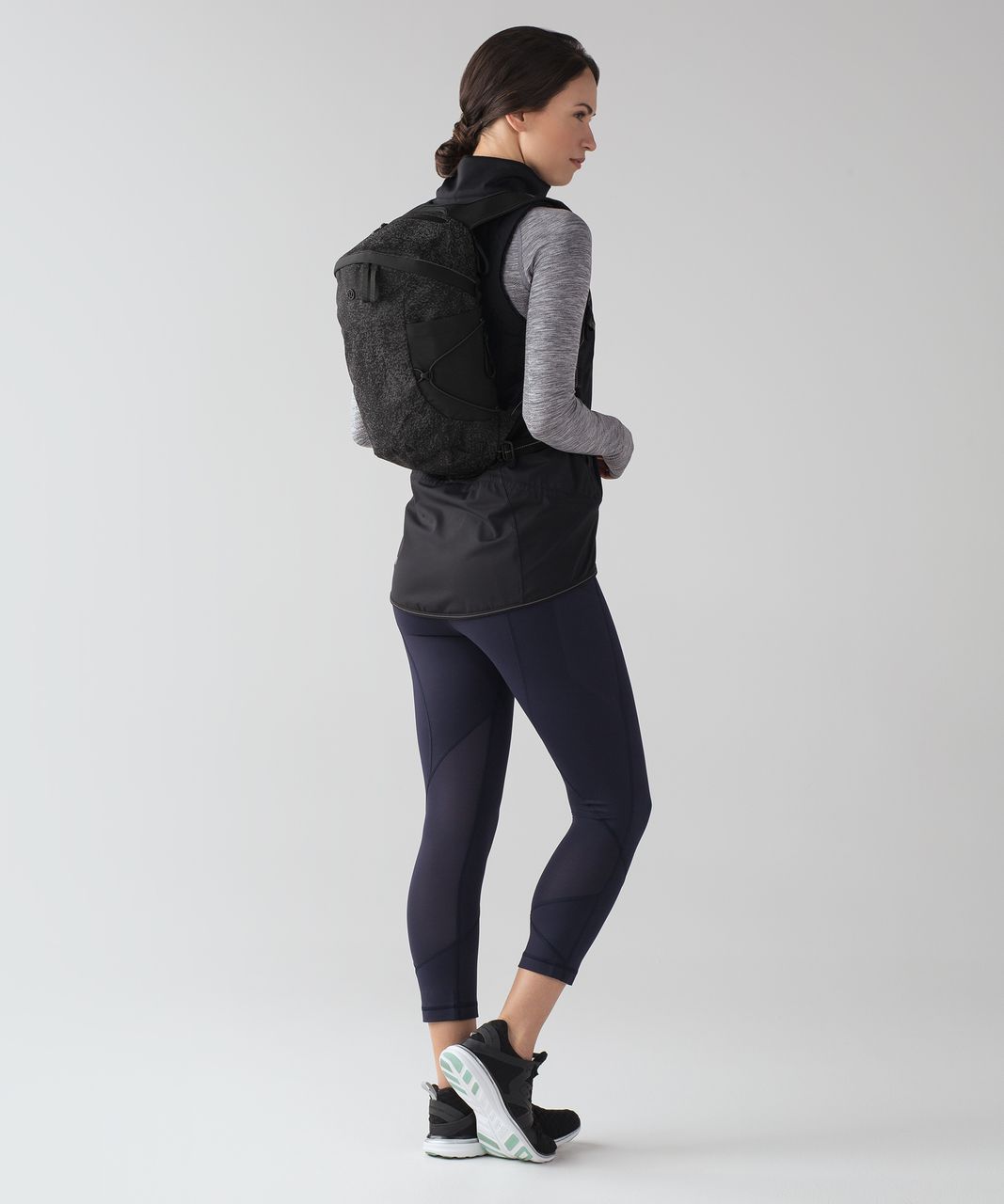 Lululemon Run All Day Backpack II (Reflective) - Glo Wild Black Reflective / Black